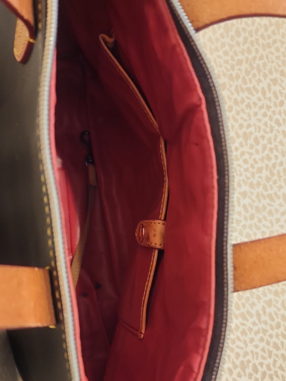 Dooney & Bourke Large Daniel Leather Satchel Dark Brown and Tan Trim - Picture 7 of 9